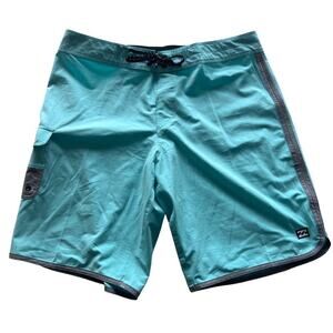Billabong Light Blue Tie Front Swim Trunks- 36